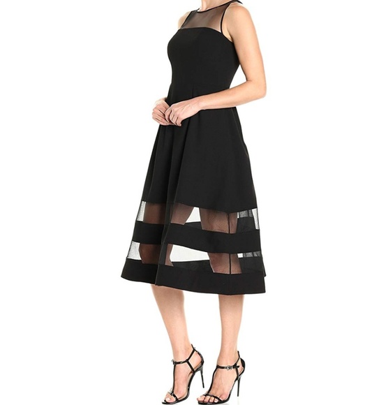Aidan Mattox Dresses & Skirts - NWT Crepe and Illusion Mesh Dress